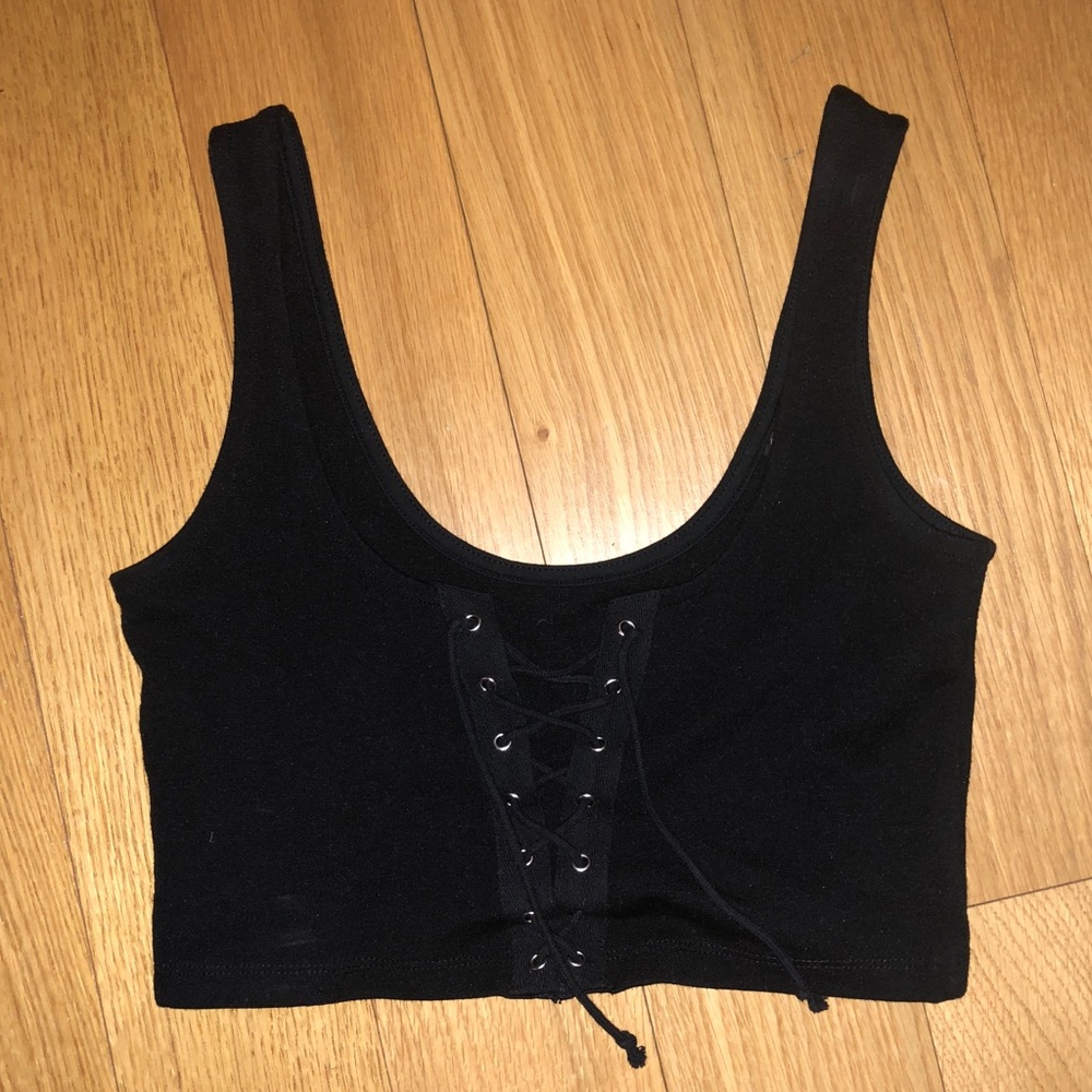 Topshop Lace Up Crop Top